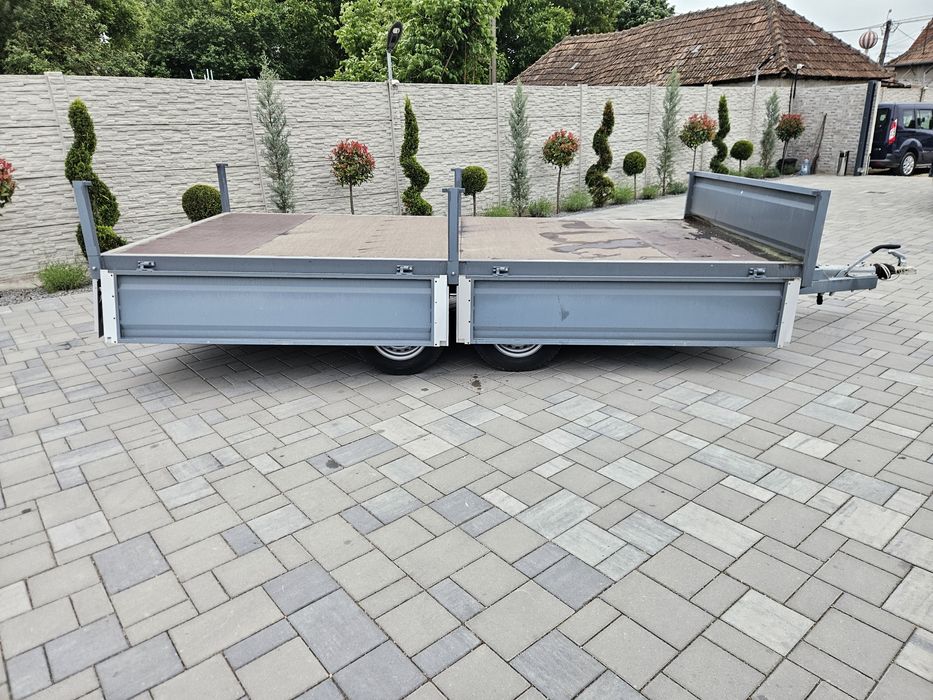 Remorca 4x2 metri cu obloane de 2000 kg,pe foi de arc,noua!