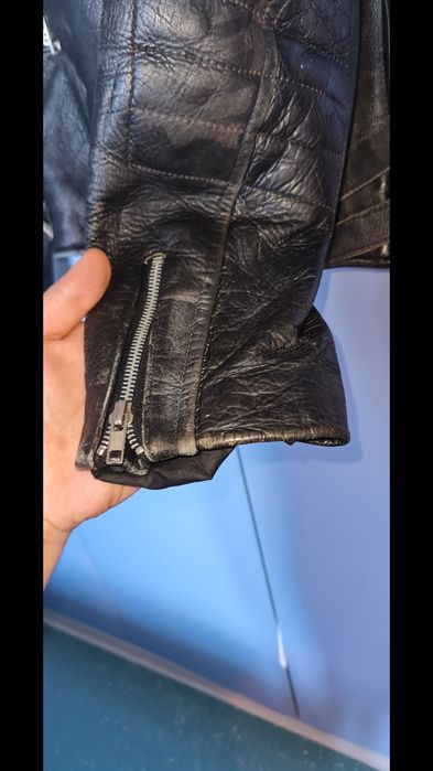 Geaca piele moto vintage YKK