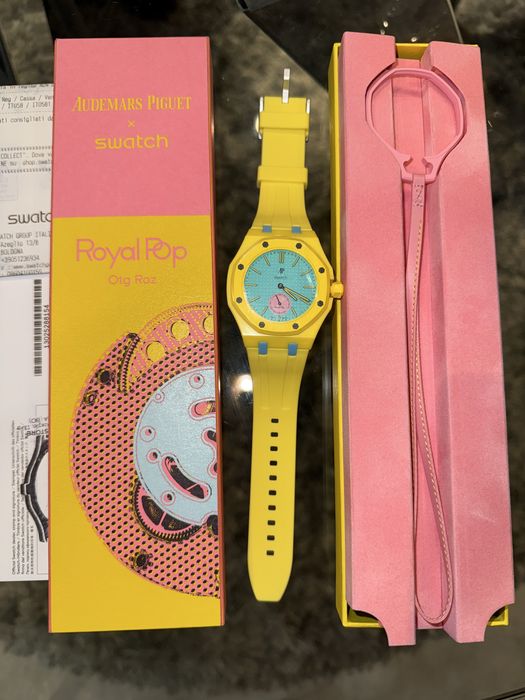 Original!! Ap swatch Audemars Piguet × Swatch Royal Oak “OTG ROZ” royal pop