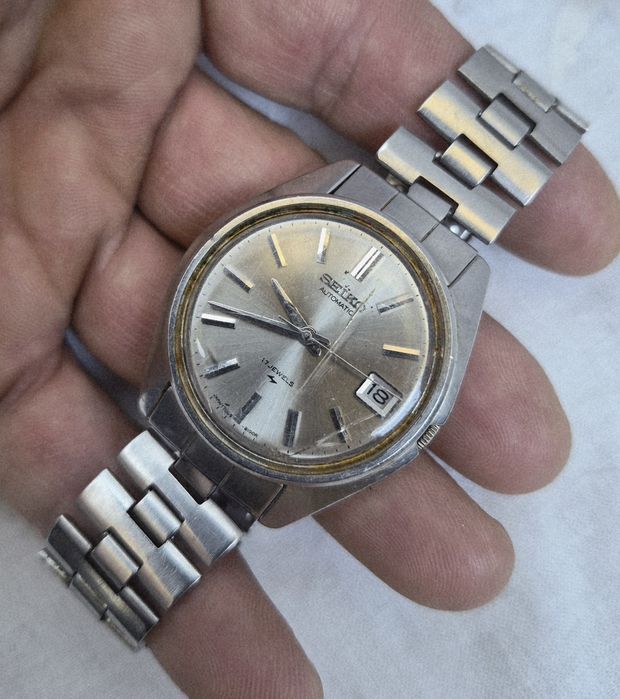 Ceas bărbătesc automat Seiko 7005-8022, cu 17 rubine, vintage din anii '70, oțel inoxidabil, fabricat în Japonia.