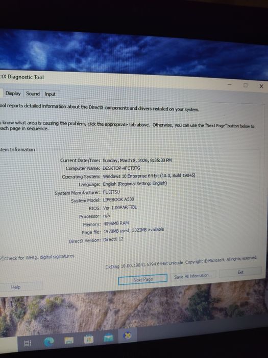 Fujitsu Lifebook a series A530 i5