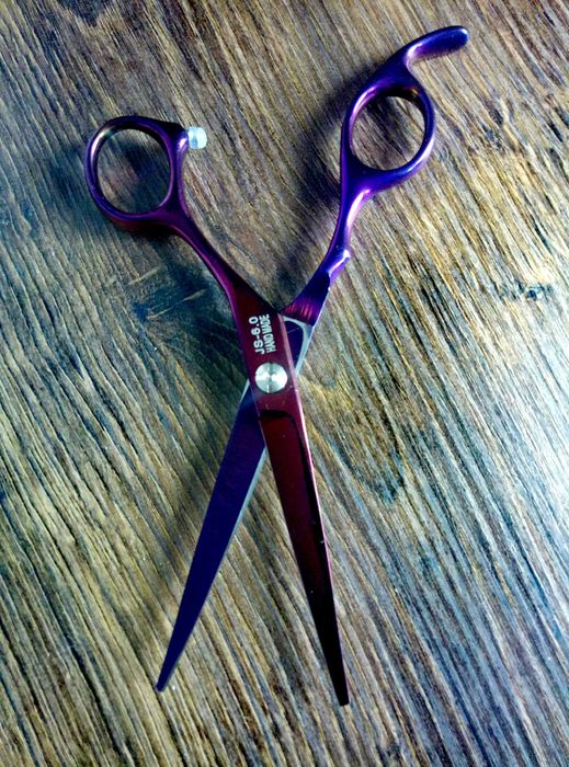 Професионални фризьорски ножици, калъф, остриета