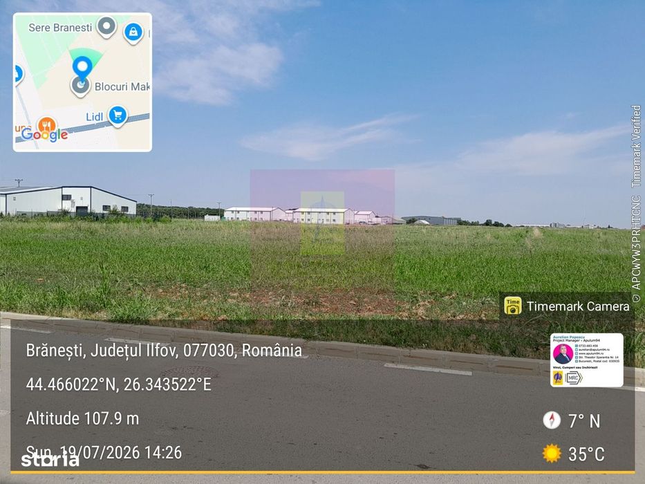 Branesti - Teren 3300 mp vizavi de blocurile Makita