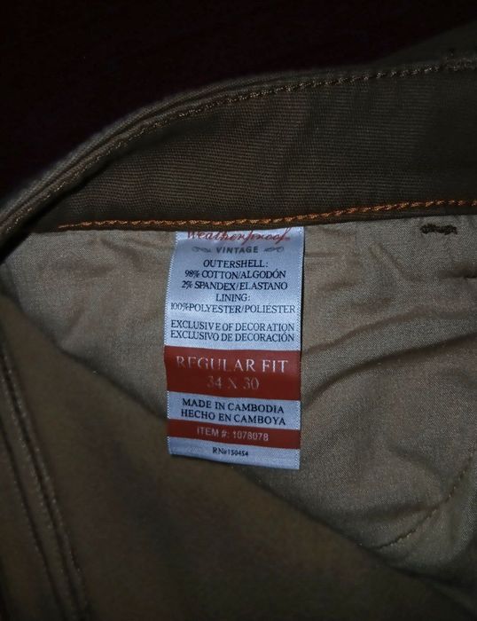 Из США, мужские брюки бренда "WEATHERPROOF" (MADE IN CAMBODIA) 290.000