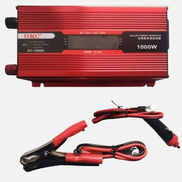 !!!БЕЗПЛАТНА ДОСТАВКА!!! Инвертор с дисплей, 1000W, Червен