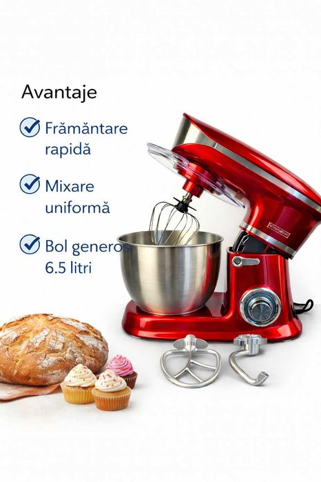 Mixer planetar profesional 1900W Royalty Line bol inox 6.5L
