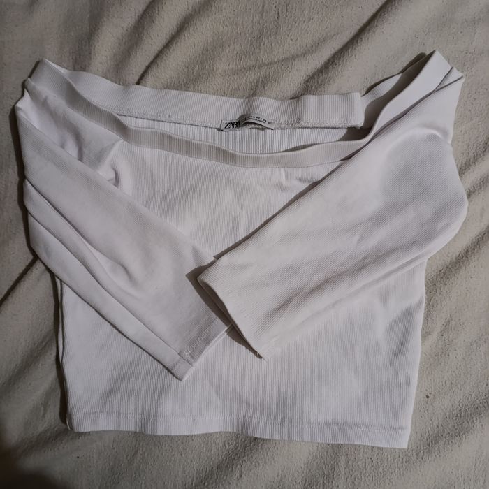 бяла блуза zara women