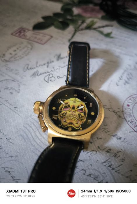 Christian Audigier Gold Death Skull