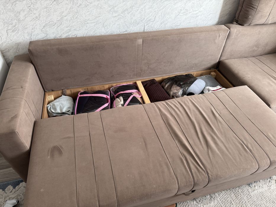 Диван 3 метра коричневый