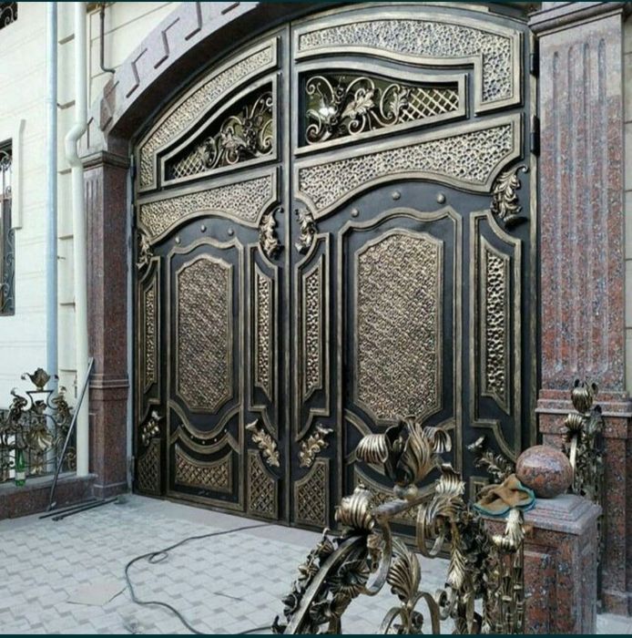 Дарвоза boyash  покраска ворота решётка навес Аква бояш