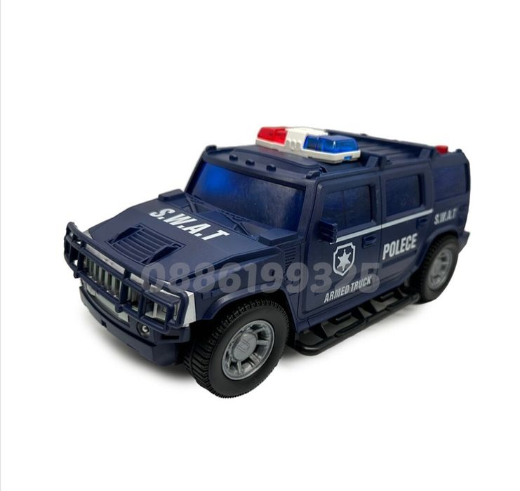 Детска касичка за пари Полицейска кола, за монети и банкноти