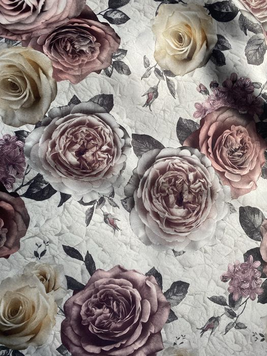 Set draperii imprimeu cu trandafiri