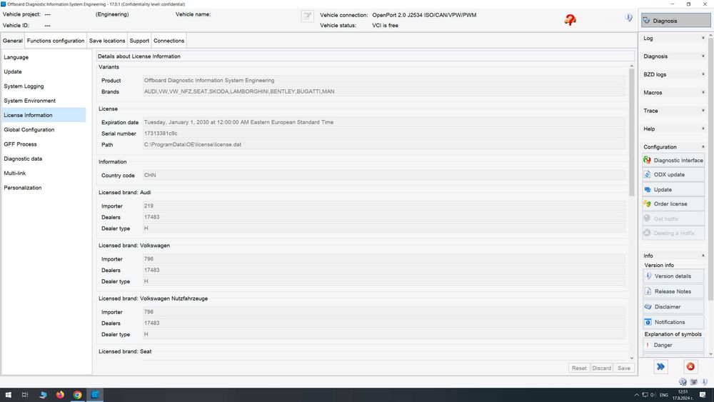 Lenovo ThinkPad 8GB , i5, 256SSD + VNCI (VAS) 6154A ODIS CAN FD DOIP