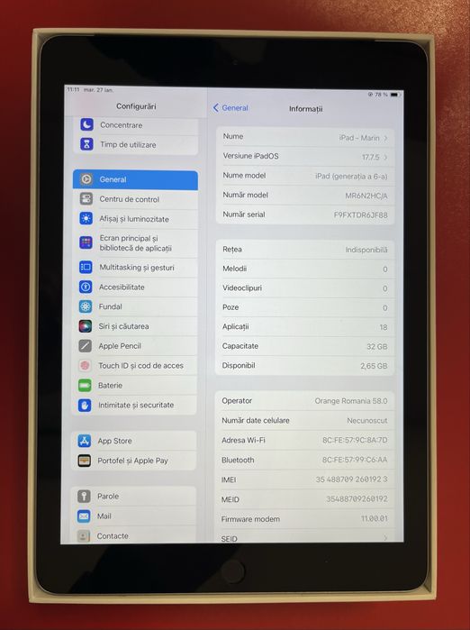 Tableta Ipad Gen 6 cu sim