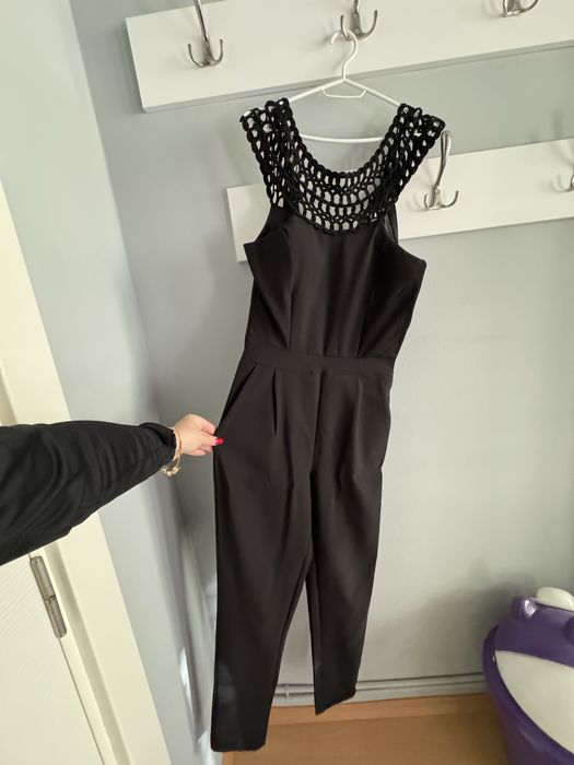 Гащеризон черен дълъг с мрежест мотив