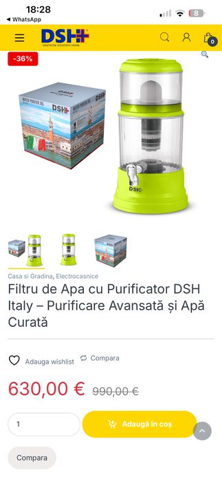 Filtru de apa cu purificator