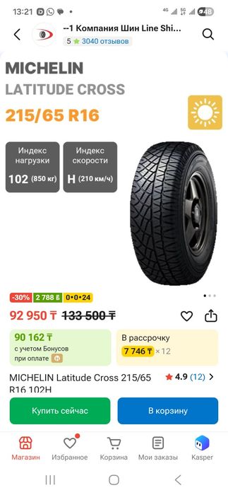 Две шины  мишлен