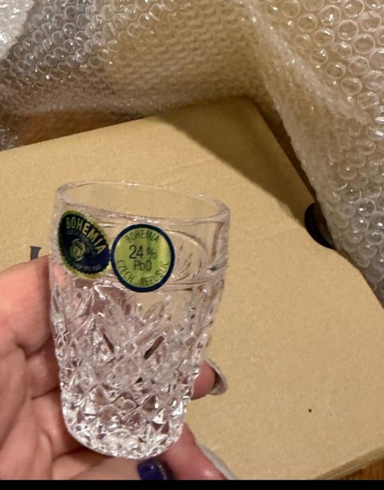 Pahare aperitiv cristal Bohemia-6 bucăți