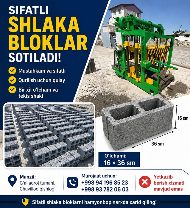 Sifatli Shlaka blok