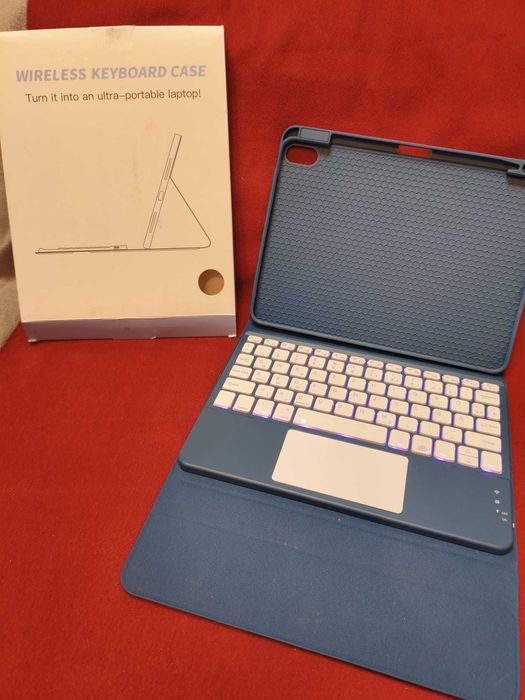 Husă cu Tastatură pentru iPad Air 11"/10.9" Trackpad Backlight7 Culori