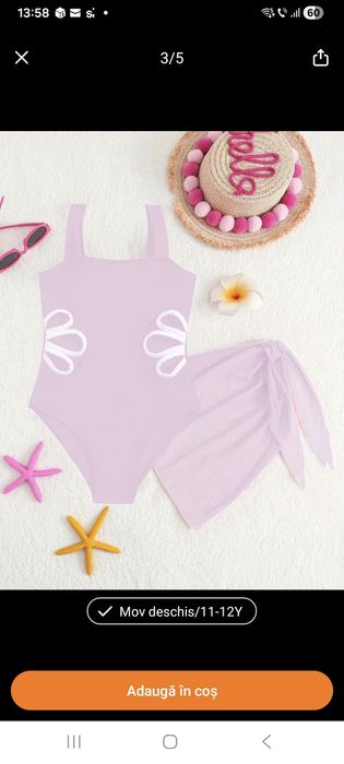 Costum baie fete 9/10 ani