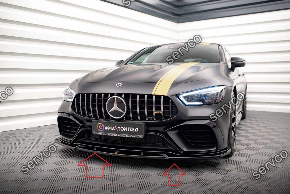 Pachet Set Splitter Exterior Lip Prelungiri Body kit tuning AMG GT 63 S 4 Door-Coupe 2018- v3 - Maxton Design