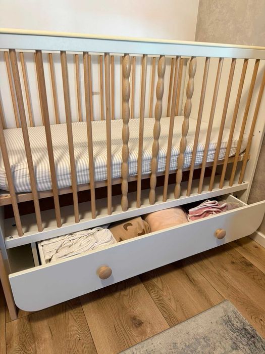 Patut bebe IKEA MYLLRA, alb, 70x132 cm + Saltea