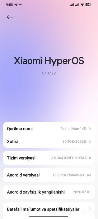 Redmi note 14S kor doʻk