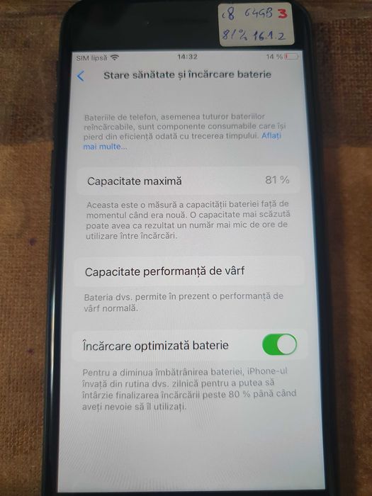 iPhone 8 stare foarte buna