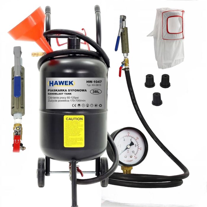 Пневматична ПЯСЪКОСТРУЙКА Тип Балон 38л HAWEK , HW-1047