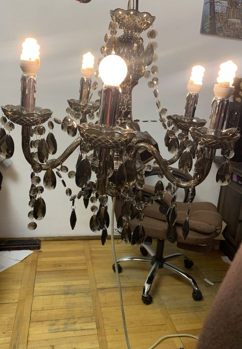 Candelabru negru /fumuriu