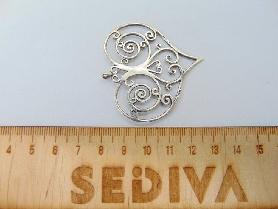 Pandantiv inima din argint semnat H&H