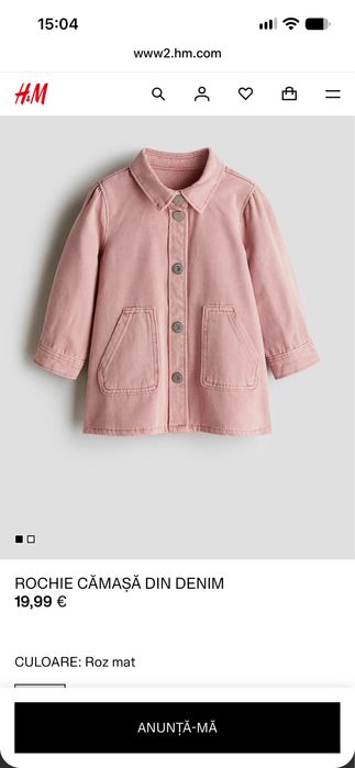 Rochita roz denim H&M