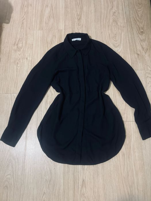 Fusta piele H&M si camasa neagra Primark