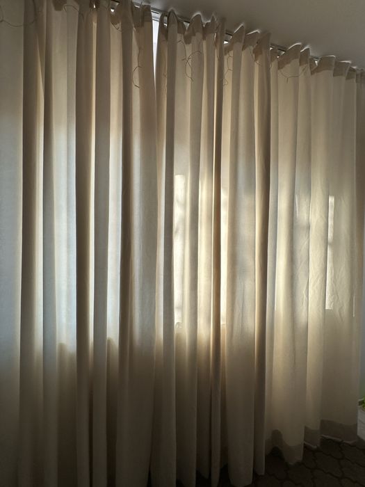 Set Draperii bej semiopac, două bucăți