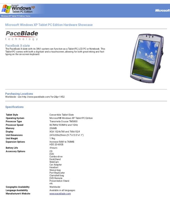 Tableta terrific PaceBlade laptop utilitar atelier pt. piese