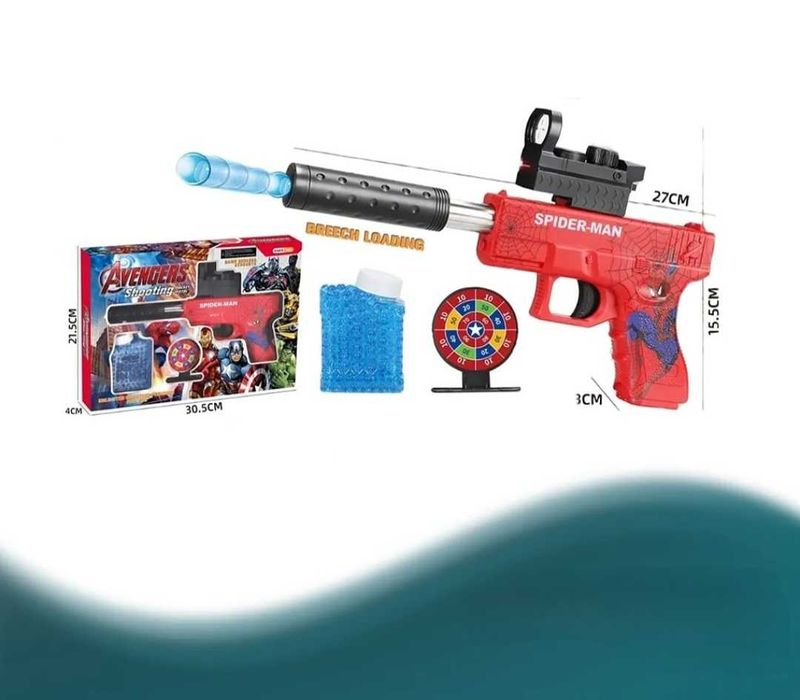 Детски пистолет за сапунени балони Спайдърмен/Капитан Америка с мишена