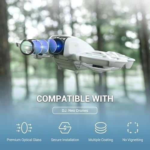 Нов UV филтър за дрон DJI NEO – HD стъкло, анти-UV, с кутия и кърпа