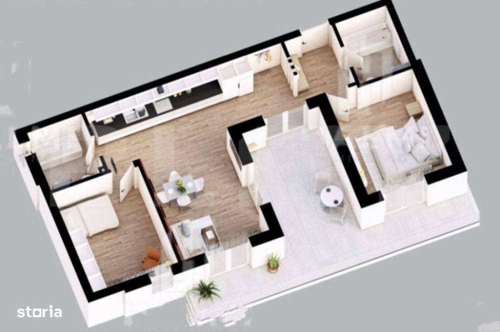Apartament cu 3 camere, 67 mp, zona Careiului