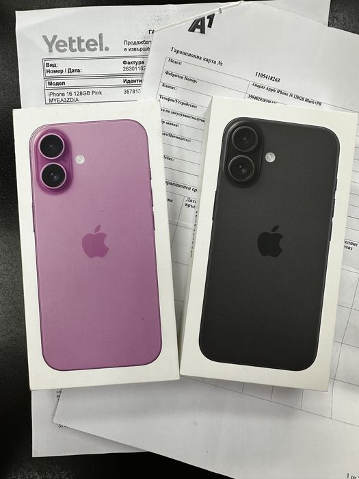 iPhone 16 3г гаранция Yettel нов запечатан 128GB