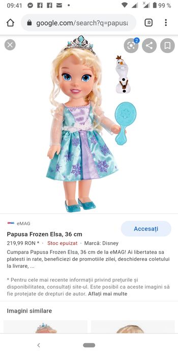 Păpușă Disney Elsa  Frozen