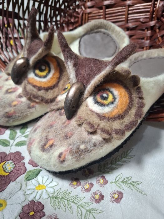 Тапочки войлочные Филины