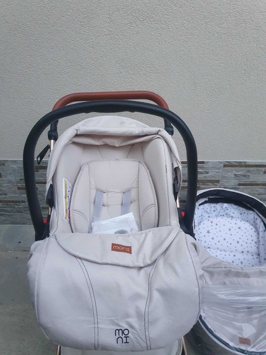 Комбинирана детска количка Moni - Polly 3 в 1, бежова