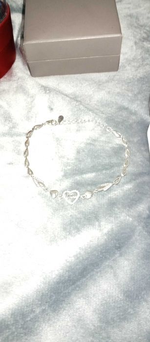 Сребърно колие сърце Priscilla+гривна сърце Love Annunziata+ пръстен!!