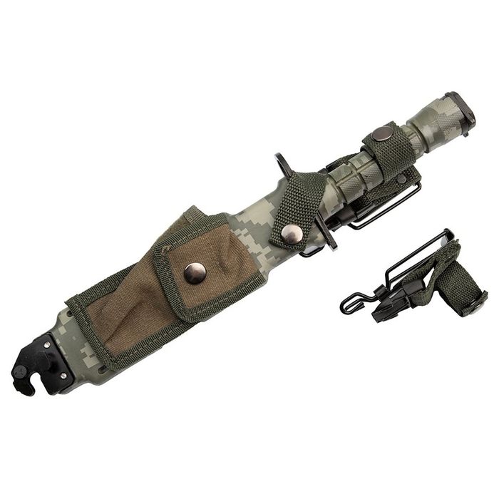 Cutit de vanatoare, Jungle Camo, verde, 32.5 cm, teaca inclusa