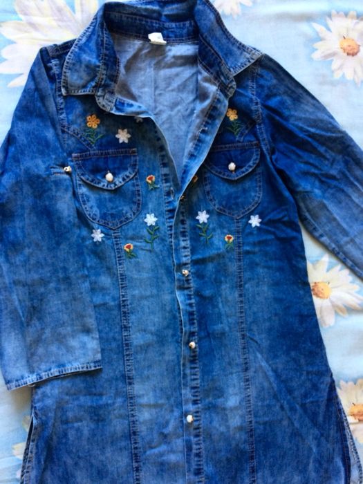 Джинсовая рубашка, джинсовка туника