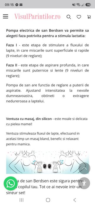 Pompă electrică sân dublă Berdsen