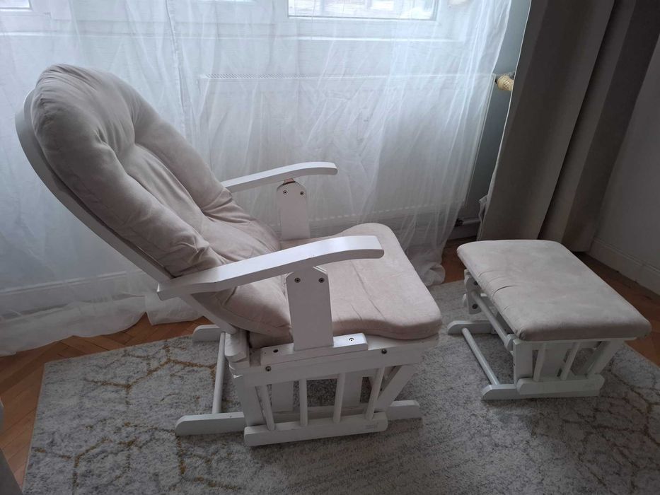 Fotoliu scaun balansoar KUB lemn masiv, textil