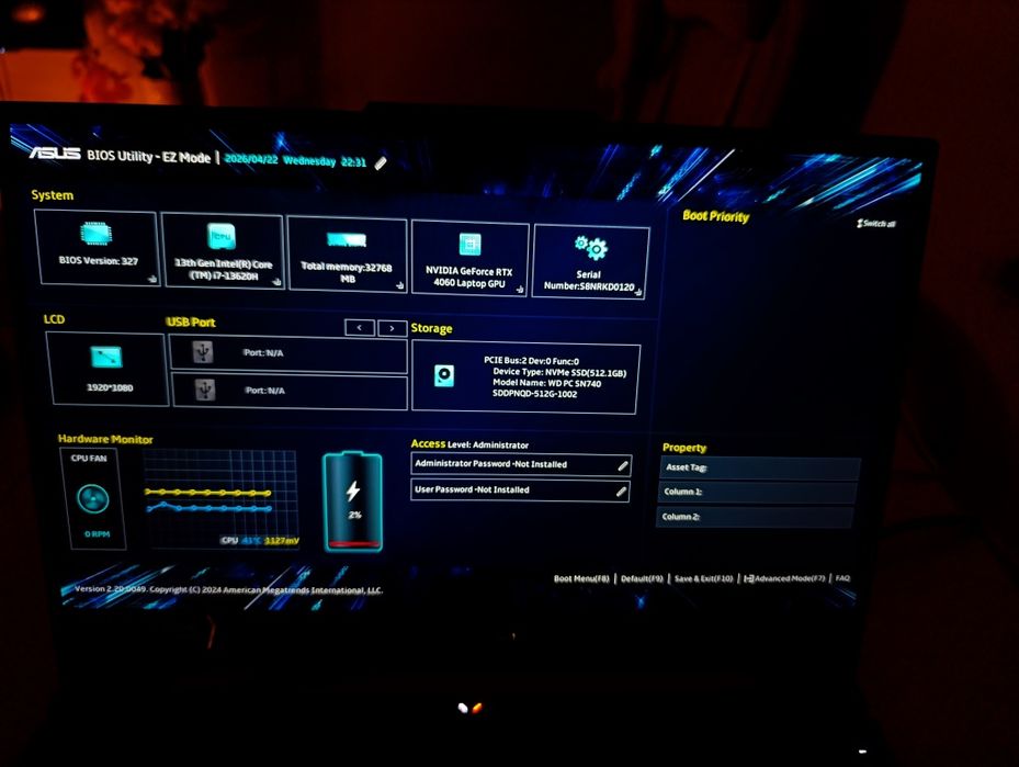 Laptop Gaming Asus TUF F15 i7 13th gen, 32 ram DDR5, RTX 4060