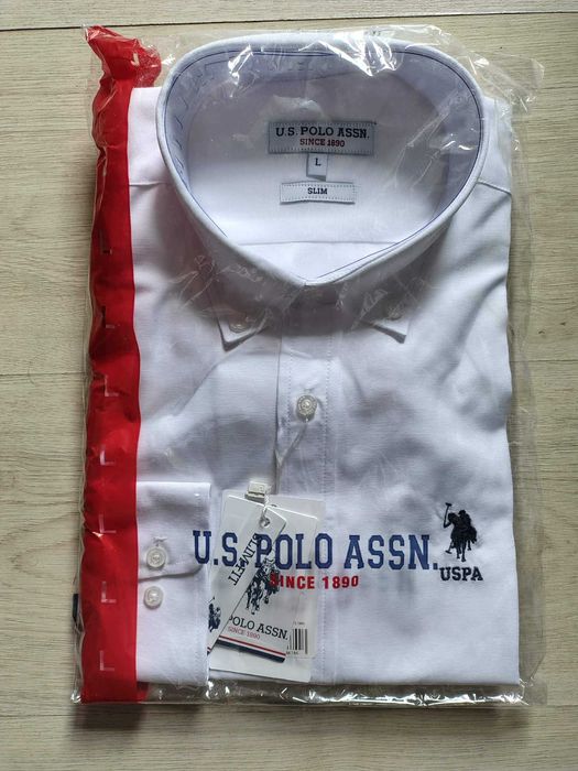 Camasa eleganta alba Polo U.S Assn, Marimi L, Slim